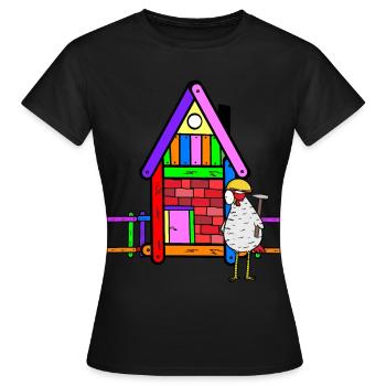 Handwerker Huhn Hühnerstall renovieren Bauherr - Frauen T-Shirt - Schwarz - Vorne - AI Model Female 172 dark (172cm)
