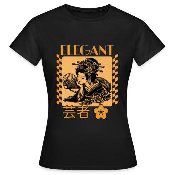 Elegant Geisha - Women's T-Shirt - black - Front - AI Model Female 172 dark (172cm)