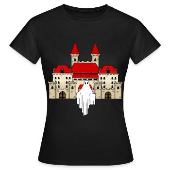Schloss Geist Gespenst Spuk Mitternacht spuken - Frauen T-Shirt - Schwarz - Vorne - AI Model Female 172 dark (172cm)