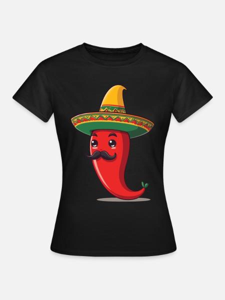 Esthétique Chili Streetwear Style Chaud Mexicain - T-shirt Femme - noir
