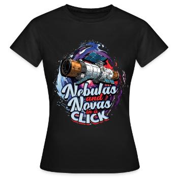 Astrophotographie Nébuleuses et novas en un clic - T-shirt Femme - noir - Devant - AI Model Female 172 dark (172cm)