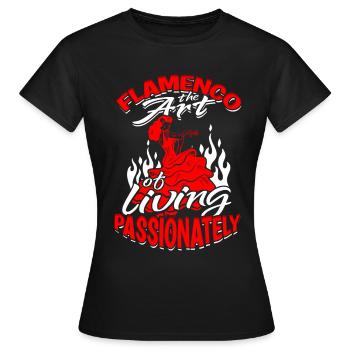 Flamenco L’art de vivre passionnément - T-shirt Femme - noir - Devant - AI Model Female 172 dark (172cm)