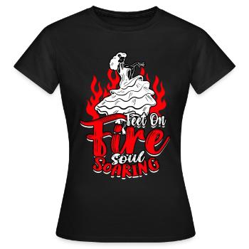 Flamenco Feet On Fire Soul Soaring - Frauen T-Shirt - Schwarz - Vorne - AI Model Female 172 dark (172cm)