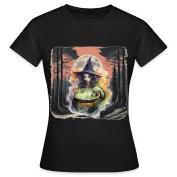 Sorcière de la forêt Halloween conte de fées personnage enfant - T-shirt Femme - noir - Devant - AI Model Female 172 dark (172cm)