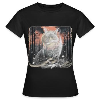 Renard de la forêt Animaux de la forêt Animaux sauvages Renards Nature - T-shirt Femme - noir - Devant - AI Model Female 172 dark (172cm)