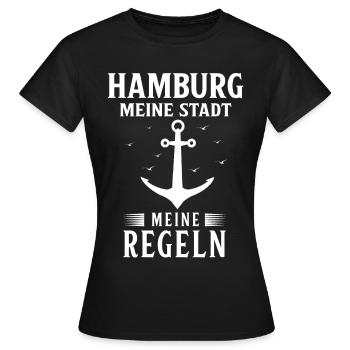 Hamburg Hanseatic City North German Low German - Women's T-Shirt - black - Front - AI Model Female 172 dark (172cm)