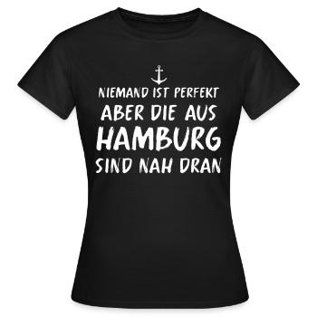 Hamburg Hanseatic City North German Low German - Women's T-Shirt - black - Front - AI Model Female 172 dark (172cm)