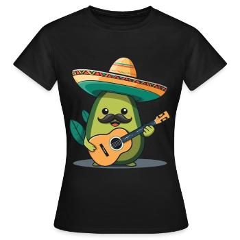 Avocado Mariachi Mexico Music Fiesta - Women's T-Shirt - black - Front - AI Model Female 172 dark (172cm)