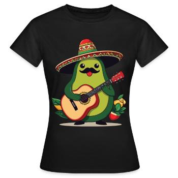 Avocado Mexican Mariachi Guitar Player - Women's T-Shirt - black - Front - AI Model Female 172 dark (172cm)