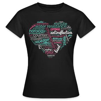 Horlogerie et horlogerie - T-shirt Femme - noir - Devant - AI Model Female 172 dark (172cm)