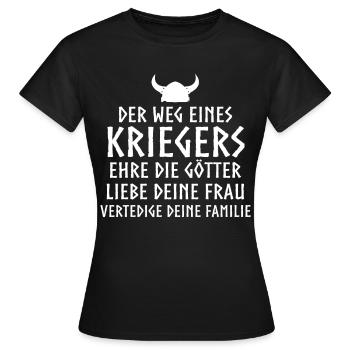Wikinger Tshirt Viking Valhalla Walhalla Gott Odin - Frauen T-Shirt - Schwarz - Vorne - AI Model Female 172 dark (172cm)