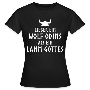 Wikinger Tshirt Viking Valhalla Walhalla Gott Odin - Frauen T-Shirt - Schwarz - Vorne - AI Model Female 172 dark (172cm)
