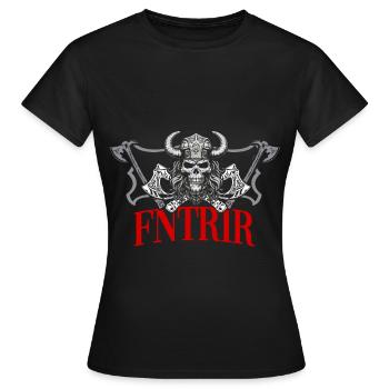 Wikinger Tshirt Viking Valhalla Walhalla Gott Odin - Frauen T-Shirt - Schwarz - Vorne - AI Model Female 172 dark (172cm)