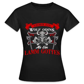 Wikinger Tshirt Viking Valhalla Walhalla Gott Odin - Frauen T-Shirt - Schwarz - Vorne - AI Model Female 172 dark (172cm)