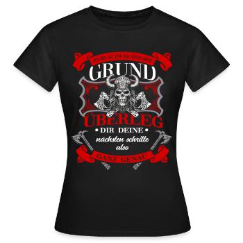 Wikinger Tshirt Viking Valhalla Walhalla Gott Odin - Frauen T-Shirt - Schwarz - Vorne - AI Model Female 172 dark (172cm)