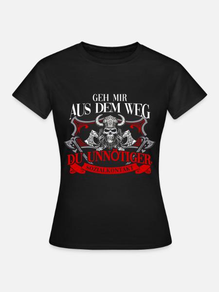 Wikinger Tshirt Viking Valhalla Walhalla Gott Odin - Frauen T-Shirt - Schwarz