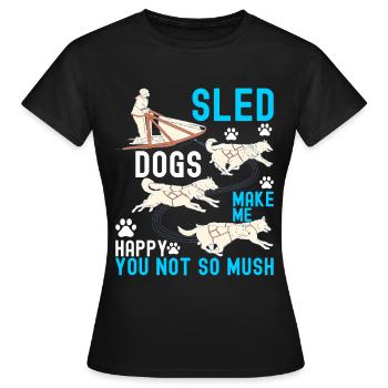 Sledding Sled Dogs - Women's T-Shirt - black - Front - AI Model Female 172 dark (172cm)