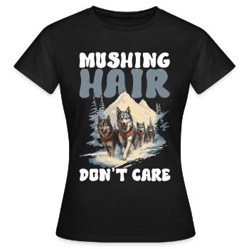 Sledding Sled Dogs - Women's T-Shirt - black - Front - AI Model Female 172 dark (172cm)