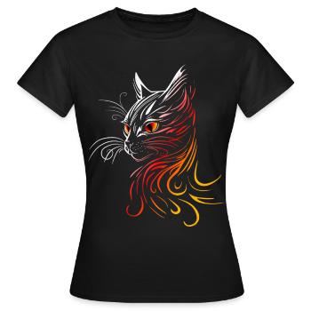 Chat à tête de chat - T-shirt Femme - noir - Devant - AI Model Female 172 dark (172cm)