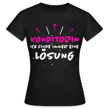 Konditorin Spruch Backen Witz Konditorin Geschenk - Frauen T-Shirt - Schwarz - Vorne - AI Model Female 172 dark (172cm)