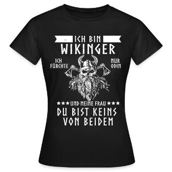 Wikinger Tshirt Viking Valhalla Walhalla Gott Odin - Frauen T-Shirt - Schwarz - Vorne - AI Model Female 172 dark (172cm)