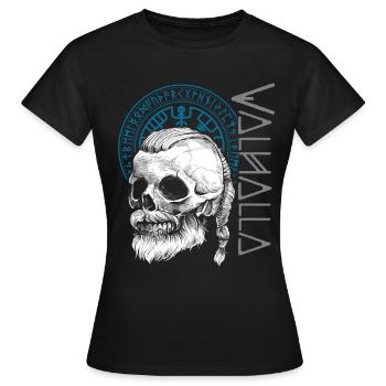 Wikinger Tshirt Viking Valhalla Walhalla Gott Odin - Frauen T-Shirt - Schwarz - Vorne - AI Model Female 172 dark (172cm)