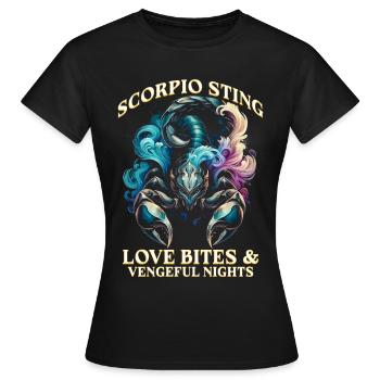 Horoscope Scorpion Scorpion Piqûre - T-shirt Femme - noir - Devant - AI Model Female 172 dark (172cm)