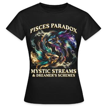 Horoscope Poissons Paradoxe des Poissons - T-shirt Femme - noir - Devant - AI Model Female 172 dark (172cm)
