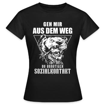 Wikinger Tshirt Viking Valhalla Walhalla Gott Odin - Frauen T-Shirt - Schwarz - Vorne - AI Model Female 172 dark (172cm)