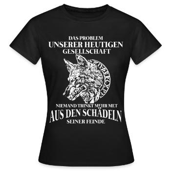 Wikinger Tshirt Viking Valhalla Walhalla Gott Odin - Frauen T-Shirt - Schwarz - Vorne - AI Model Female 172 dark (172cm)