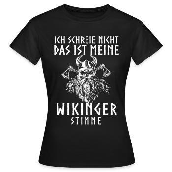 Wikinger Tshirt Viking Valhalla Walhalla Gott Odin - Frauen T-Shirt - Schwarz - Vorne - AI Model Female 172 dark (172cm)