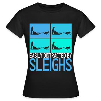 Traîneau Chiens de traîneau - T-shirt Femme - noir - Devant - AI Model Female 172 dark (172cm)