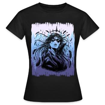 Chaman, Nature, Forêt, GuerrierChaman - T-shirt Femme - noir - Devant - AI Model Female 172 dark (172cm)