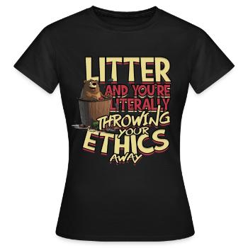 Protection de l’environnement Environnementaliste Protection du climat - T-shirt Femme - noir - Devant - AI Model Female 172 dark (172cm)