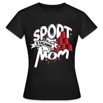 Sport Stacking Mom Speed Stacker Cup Stacking - Frauen T-Shirt - Schwarz - Vorne - AI Model Female 172 dark (172cm)