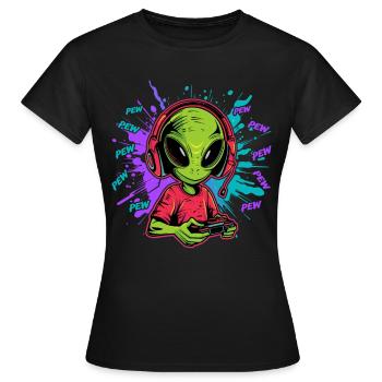 Jeux vidéo | Joueur | Console et jeux - T-shirt Femme - noir - Devant - AI Model Female 172 dark (172cm)