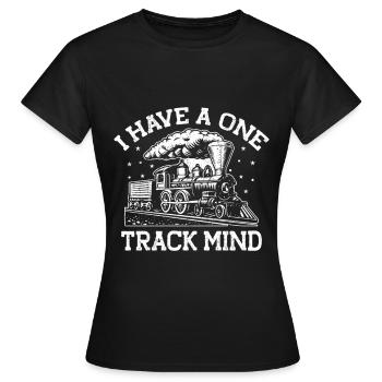 J’ai un train de l’ à voie unique - T-shirt Femme - noir - Devant - AI Model Female 172 dark (172cm)