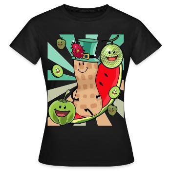 Obsr Fruits Enjoyment Peanut Peanuts Summer - Women's T-Shirt - black - Front - AI Model Female 172 dark (172cm)