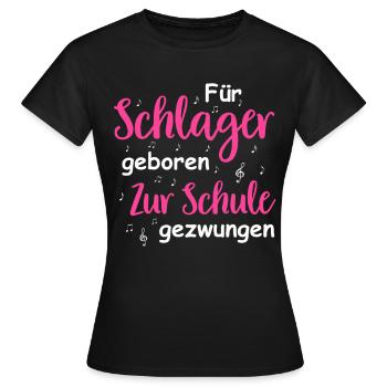 Schlager Tshirt Femme Schlager Party Costume Party - T-shirt Femme - noir - Devant - AI Model Female 172 dark (172cm)