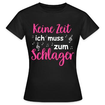Schlager Tshirt Femme Schlager Party Costume Party - T-shirt Femme - noir - Devant - AI Model Female 172 dark (172cm)