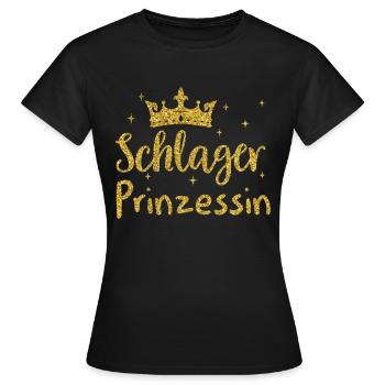 T-shirt Schlager Femme Schlager Party Costume Party - T-shirt Femme - noir - Devant - AI Model Female 172 dark (172cm)