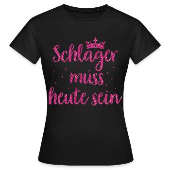 T-shirt Schlager Femme Schlager Party Costume Party - T-shirt Femme - noir - Devant - AI Model Female 172 dark (172cm)
