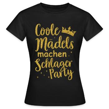 T-shirt Schlager Femme Schlager Party Costume Party - T-shirt Femme - noir - Devant - AI Model Female 172 dark (172cm)