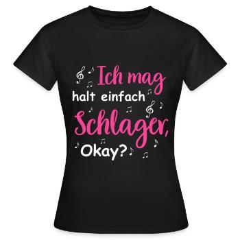 Schlager Tshirt Femme Schlager Party Costume Party - T-shirt Femme - noir - Devant - AI Model Female 172 dark (172cm)