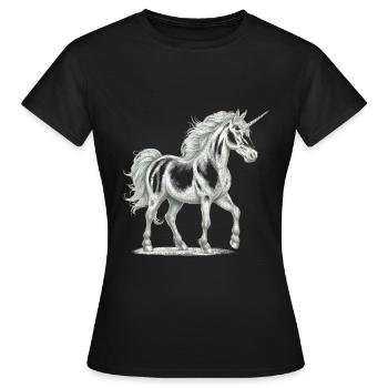 Licornes, Licorne, Animaux mythiques, Personnage de conte de fées - T-shirt Femme - noir - Devant - AI Model Female 172 dark (172cm)