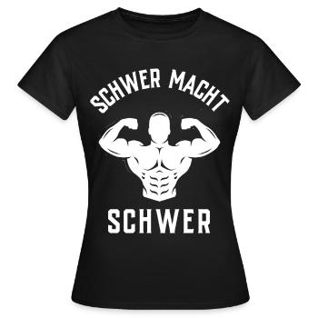 Gym Tshirt Lustig Fitness Workout Fitnessstudio - Frauen T-Shirt - Schwarz - Vorne - AI Model Female 172 dark (172cm)
