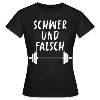 Gym Tshirt Funny Fitness Workout Gym - Women's T-Shirt - black - Front - AI Model Female 172 dark (172cm)