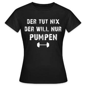 Gym Tshirt Funny Fitness Workout Gym - Women's T-Shirt - black - Front - AI Model Female 172 dark (172cm)
