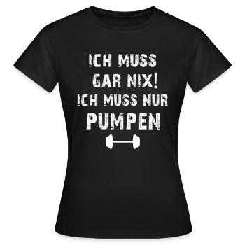 Gym Tshirt Funny Fitness Workout Gym - Women's T-Shirt - black - Front - AI Model Female 172 dark (172cm)