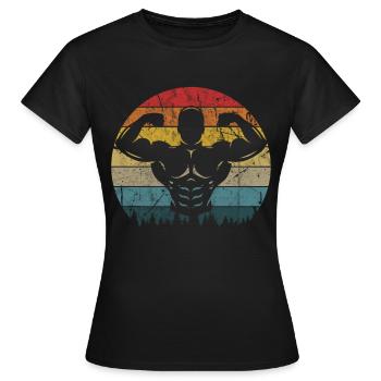 Gym Tshirt Funny Fitness Workout Gym - Women's T-Shirt - black - Front - AI Model Female 172 dark (172cm)